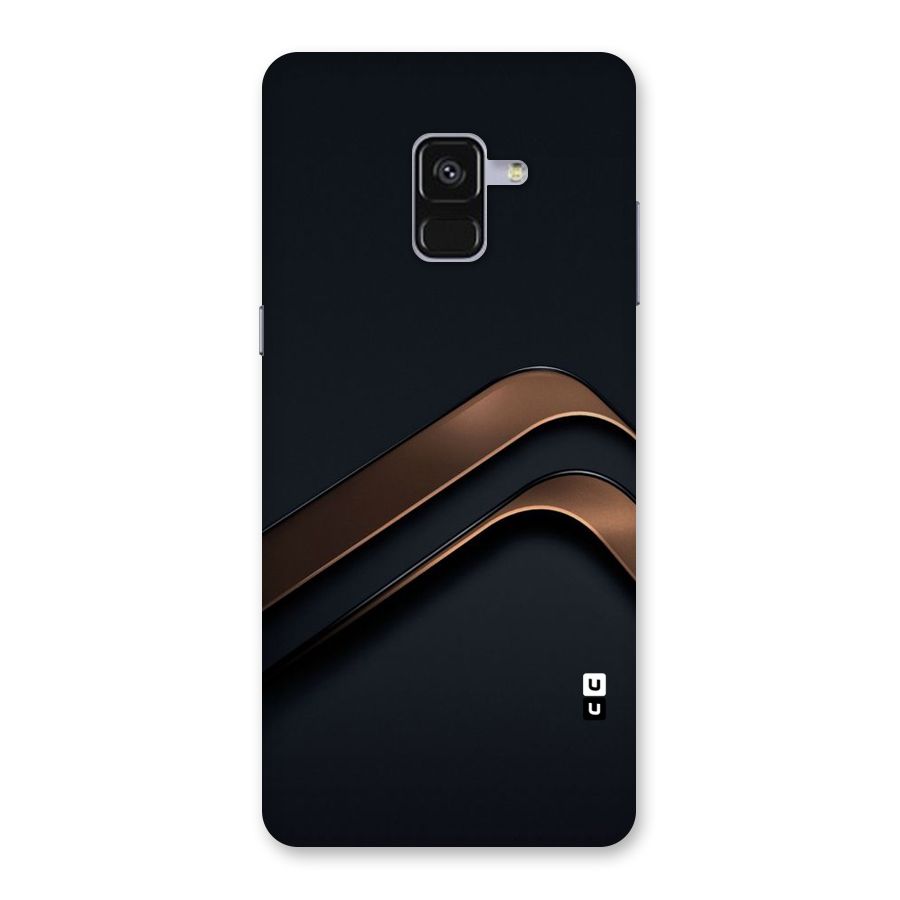 Dark Gold Stripes Back Case for Galaxy A8 Plus