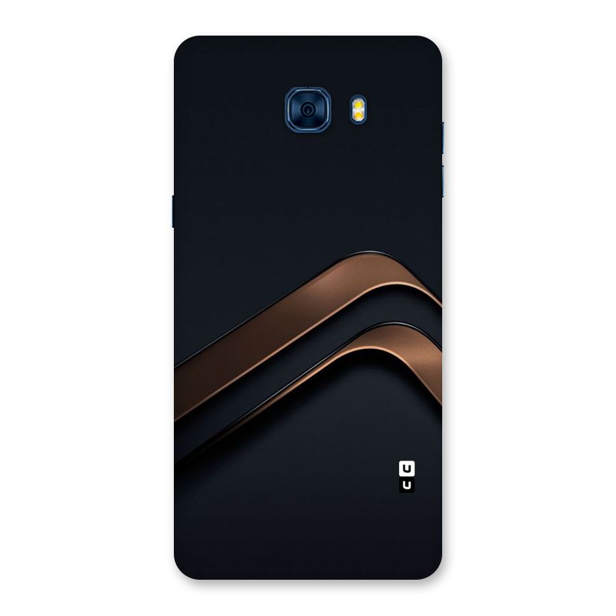 Dark Gold Stripes Back Case for Galaxy C7 Pro