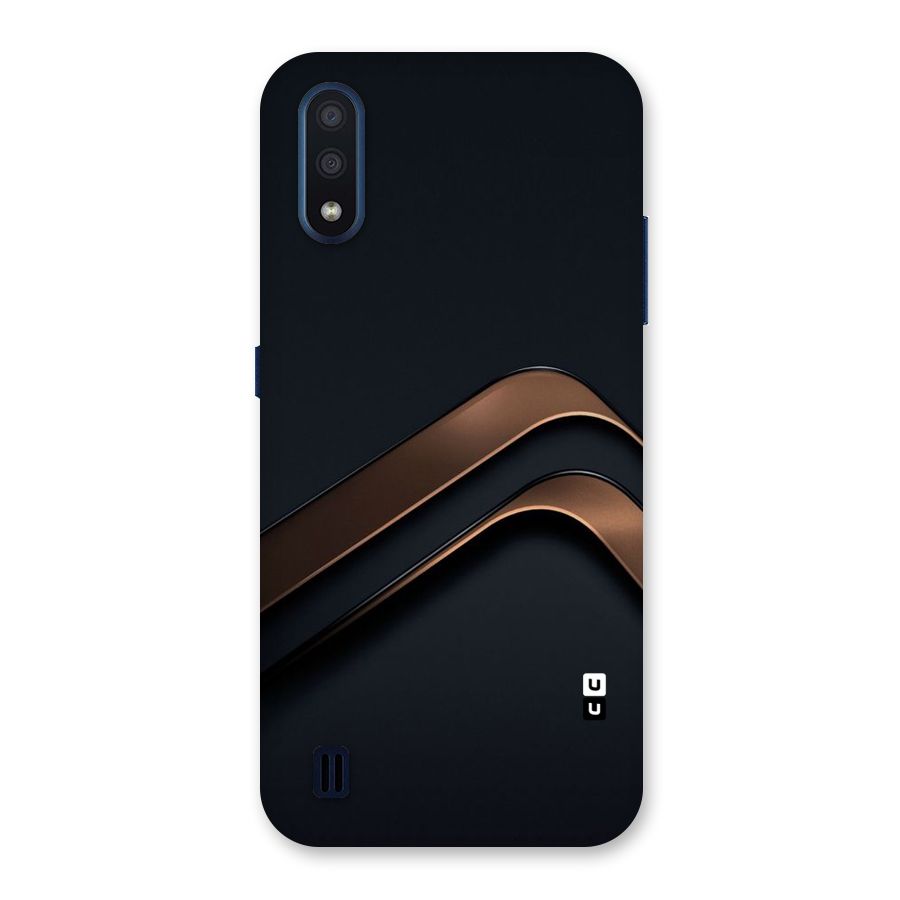 Dark Gold Stripes Back Case for Galaxy M01
