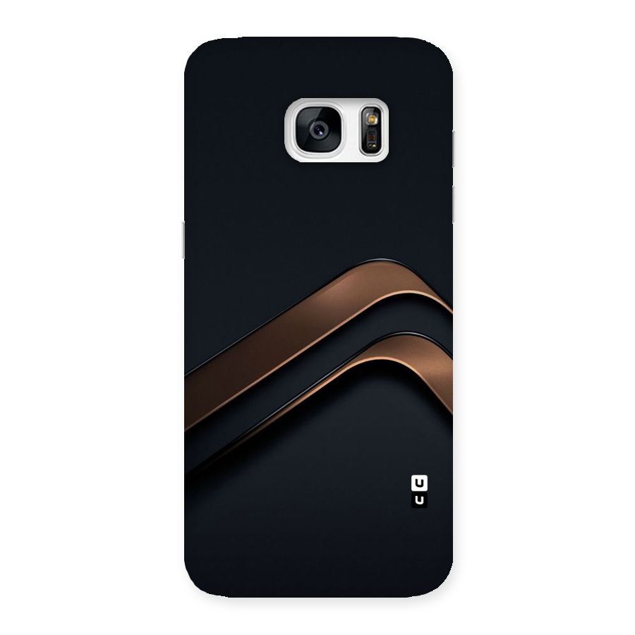 Dark Gold Stripes Back Case for Galaxy S7 Edge