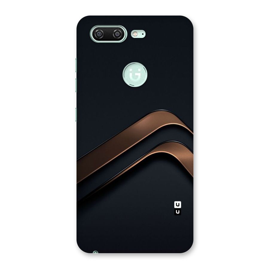 Dark Gold Stripes Back Case for Gionee S10