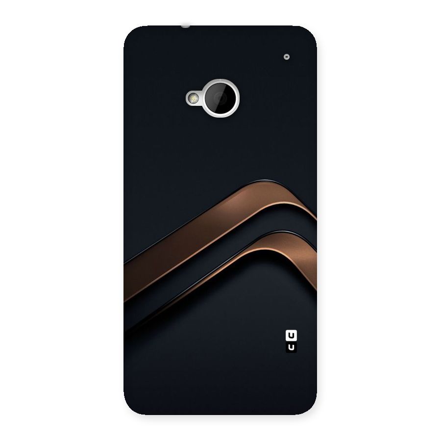 Dark Gold Stripes Back Case for HTC One M7