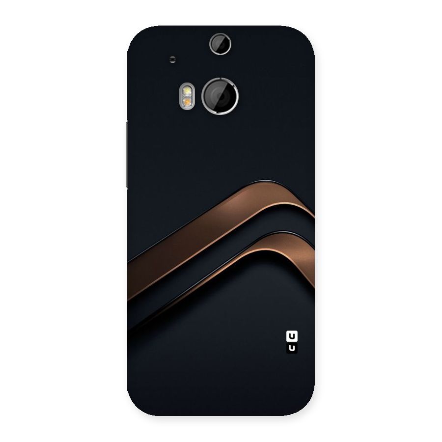 Dark Gold Stripes Back Case for HTC One M8
