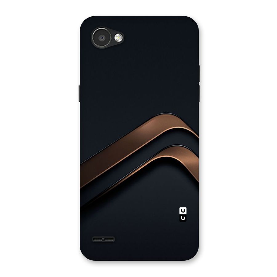 Dark Gold Stripes Back Case for LG Q6