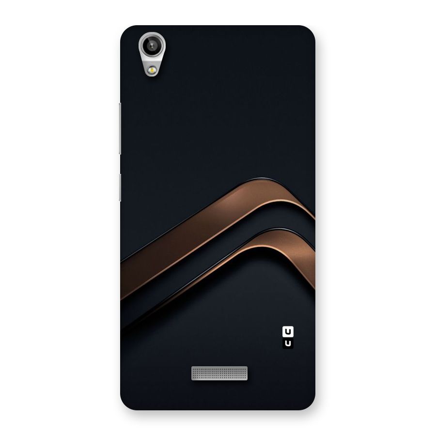 Dark Gold Stripes Back Case for Lava-Pixel-V1