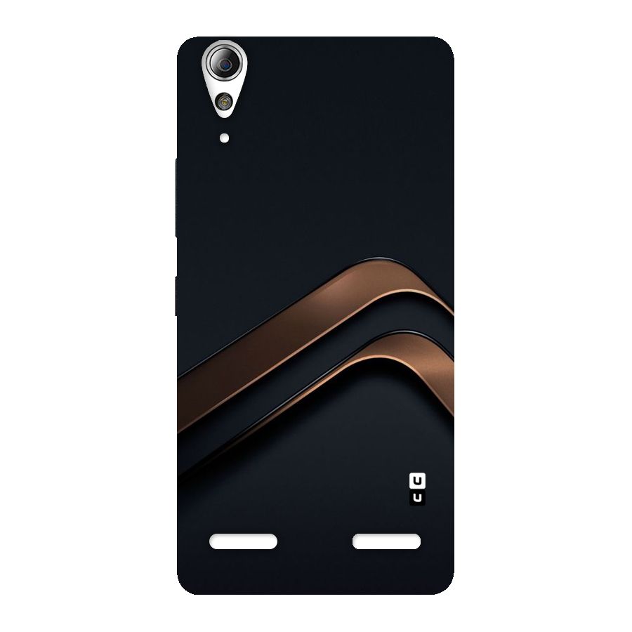 Dark Gold Stripes Back Case for Lenovo A6000 Plus