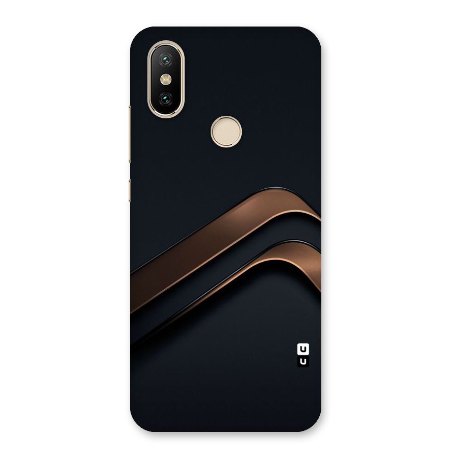 Dark Gold Stripes Back Case for Mi A2