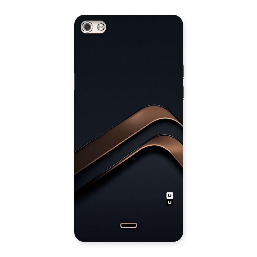 Dark Gold Stripes Back Case for Micromax Canvas Silver 5