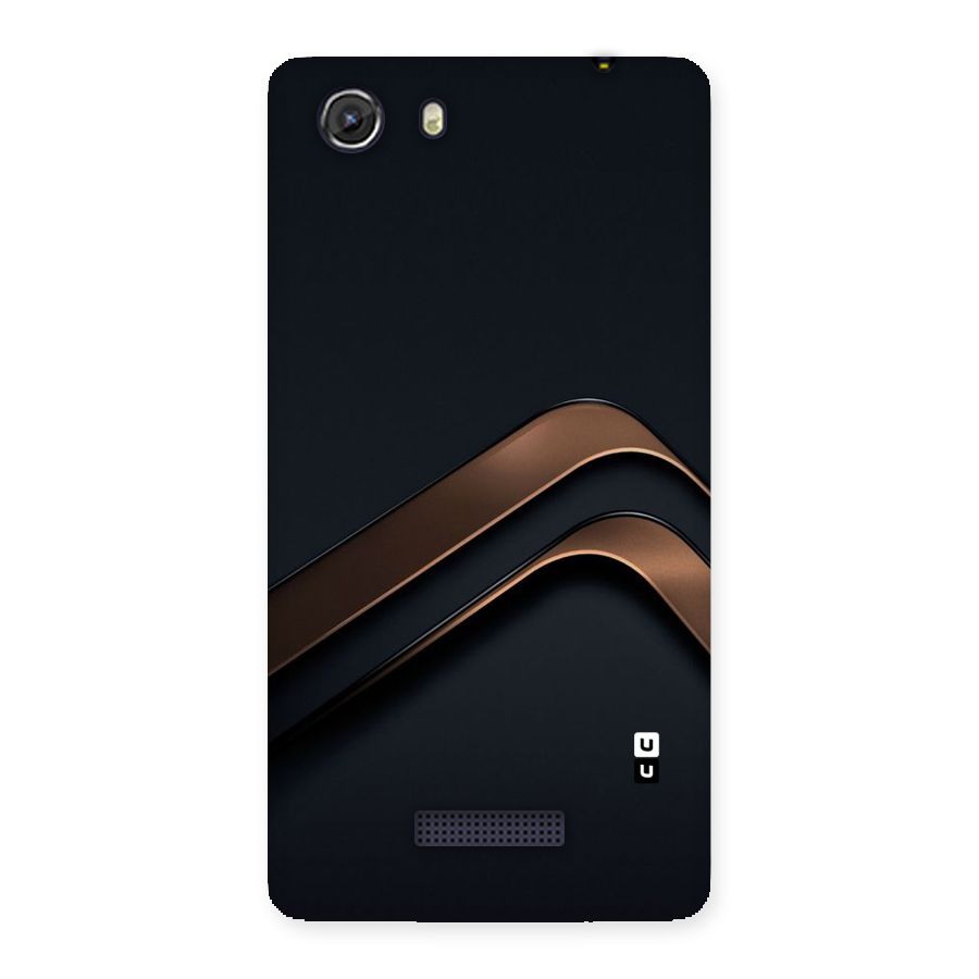 Dark Gold Stripes Back Case for Micromax Unite 3