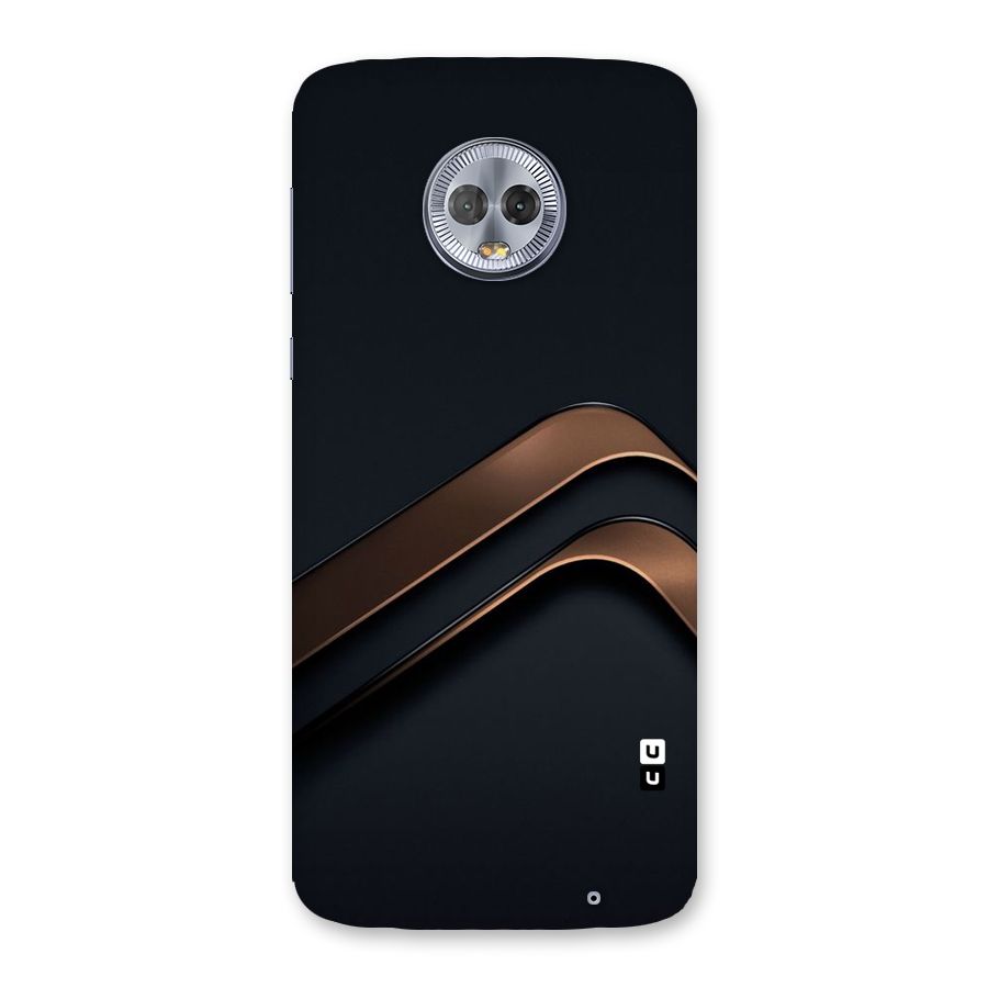 Dark Gold Stripes Back Case for Moto G6 Plus