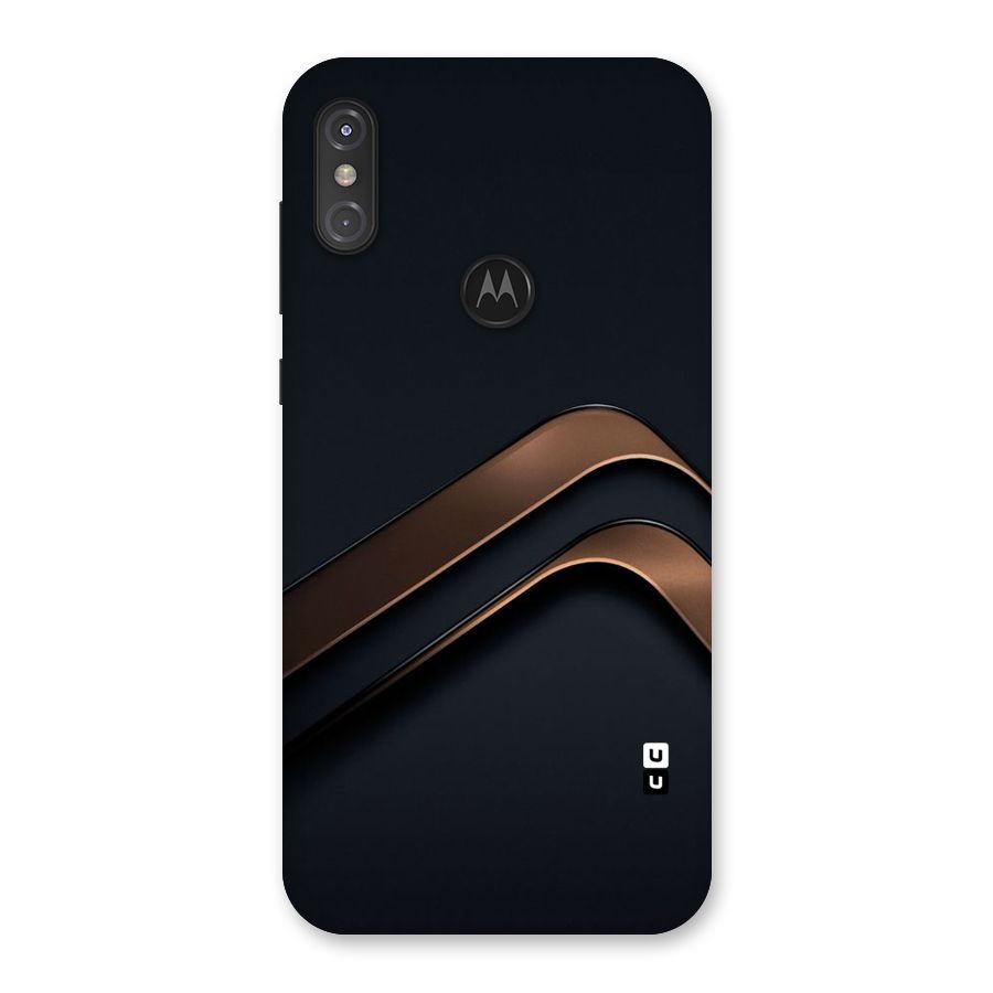 Dark Gold Stripes Back Case for Motorola One Power