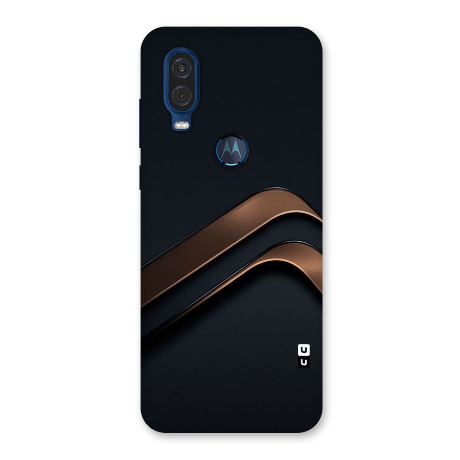 Dark Gold Stripes Back Case for Motorola One Vision
