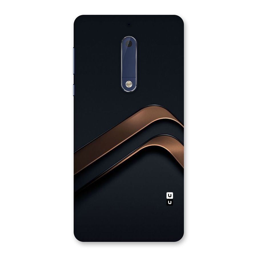 Dark Gold Stripes Back Case for Nokia 5