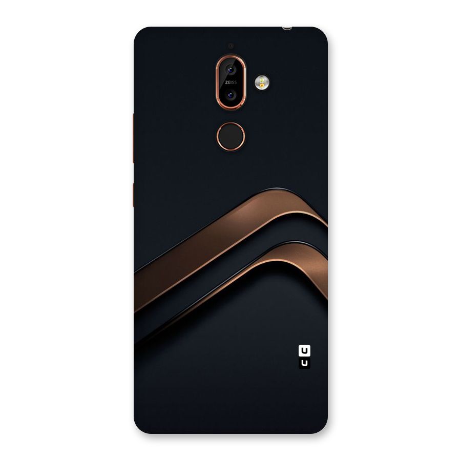 Dark Gold Stripes Back Case for Nokia 7 Plus