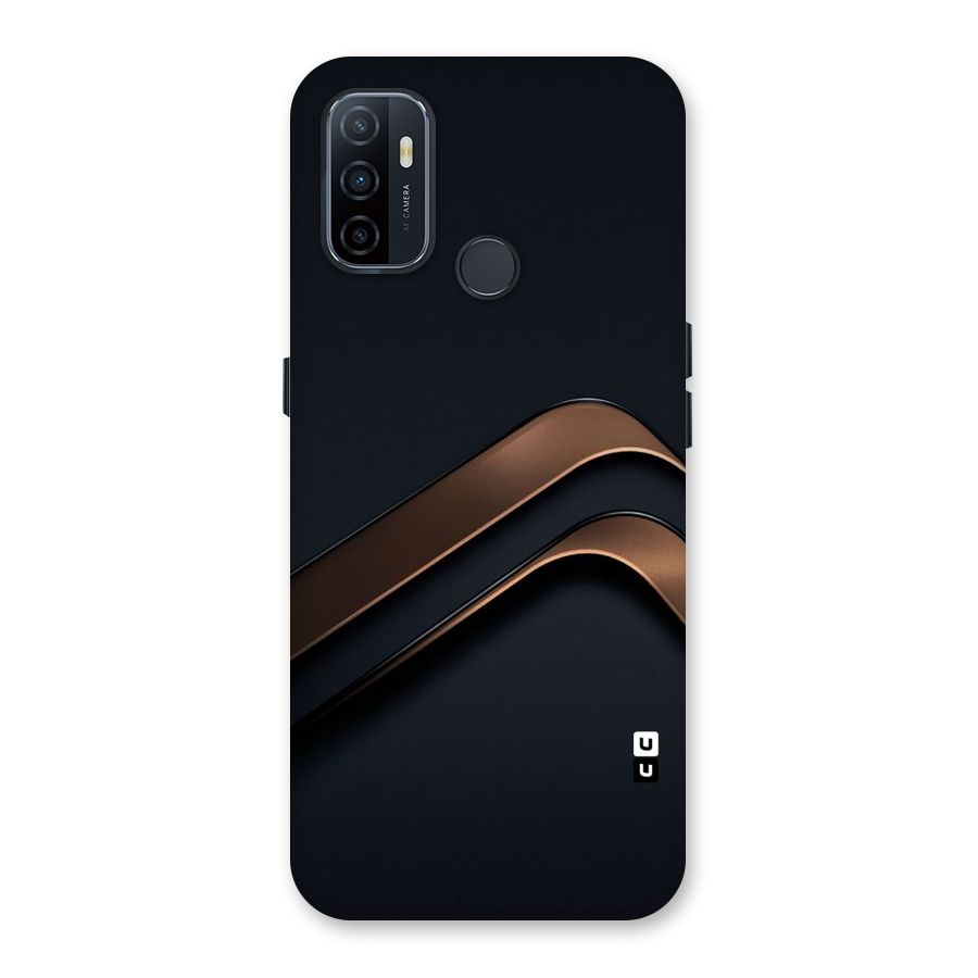 Dark Gold Stripes Back Case for Oppo A32