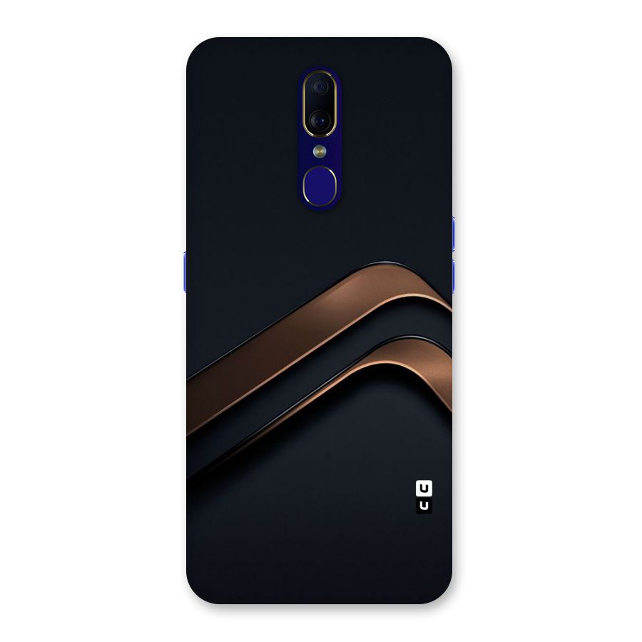 Dark Gold Stripes Back Case for Oppo F11