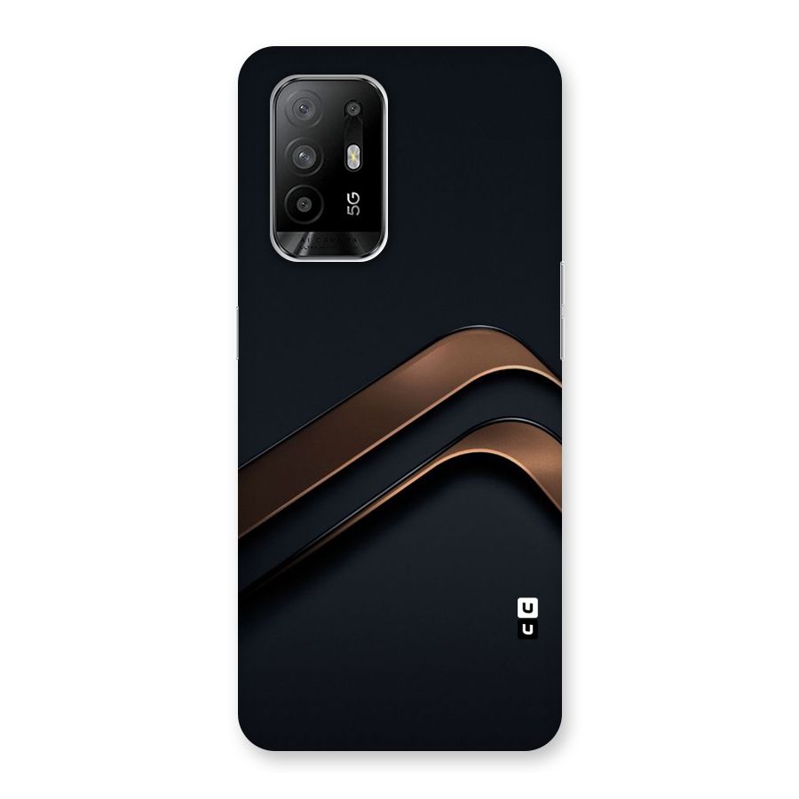 Dark Gold Stripes Back Case for Oppo F19 Pro Plus 5G