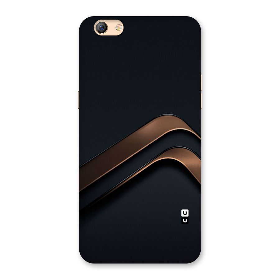 Dark Gold Stripes Back Case for Oppo F3 Plus