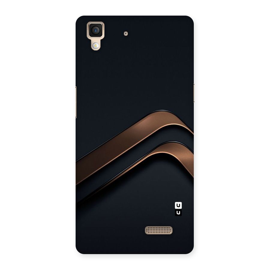 Dark Gold Stripes Back Case for Oppo R7