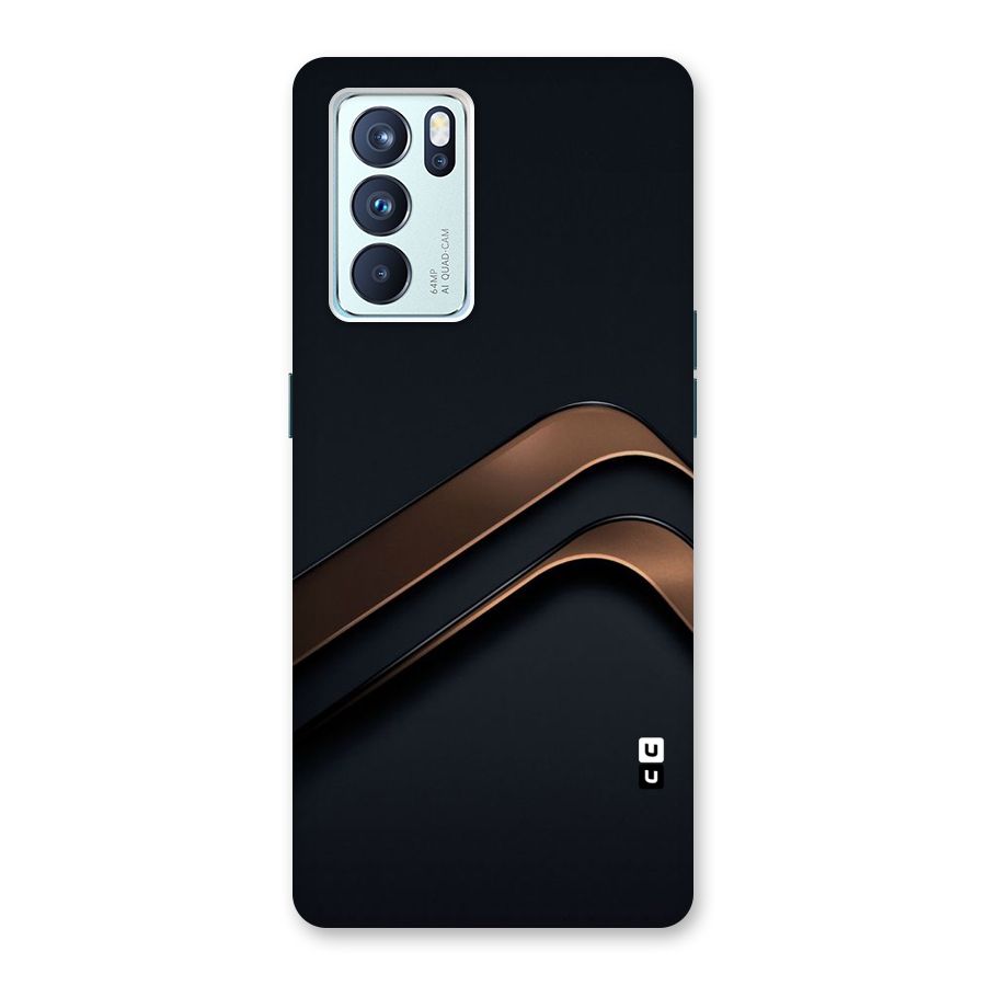 Dark Gold Stripes Back Case for Oppo Reno6 Pro 5G