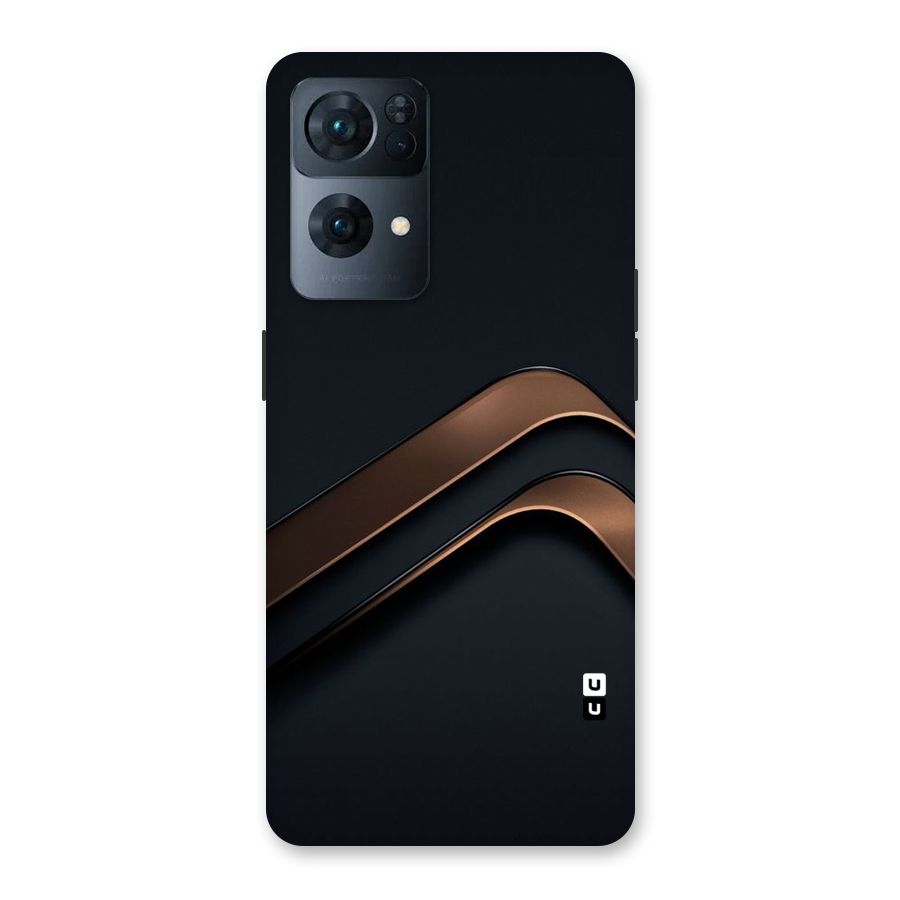 Dark Gold Stripes Back Case for Oppo Reno7 Pro 5G