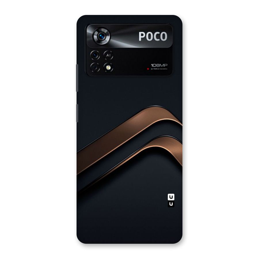 Dark Gold Stripes Back Case for Poco X4 Pro 5G