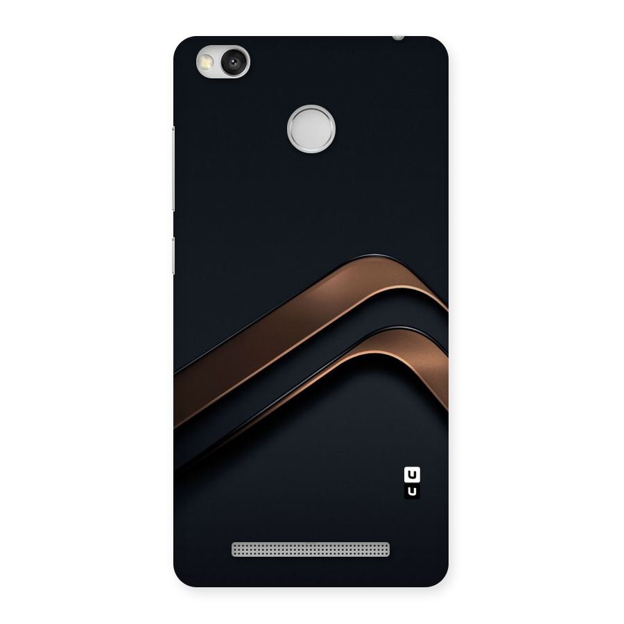 Dark Gold Stripes Back Case for Redmi 3S Prime