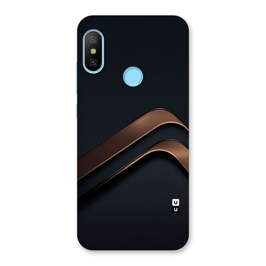 Dark Gold Stripes Back Case for Redmi 6 Pro