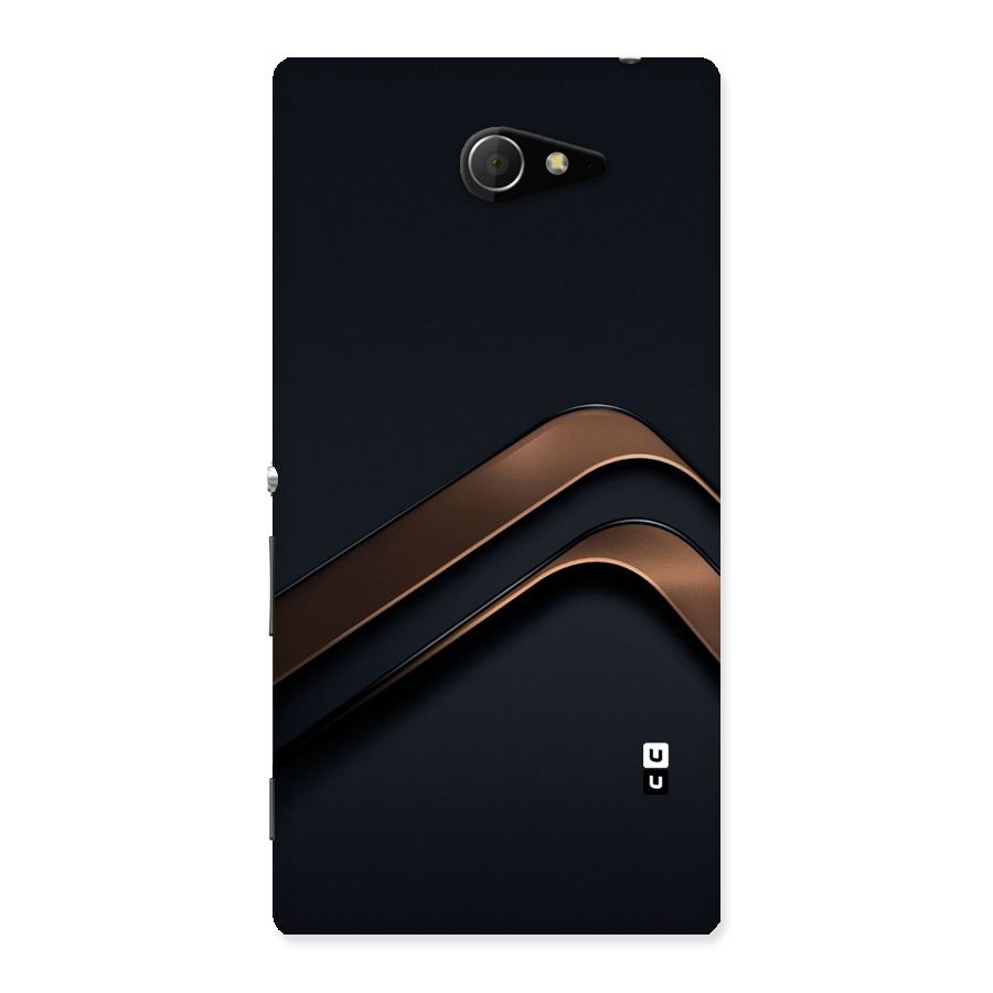 Dark Gold Stripes Back Case for Sony Xperia M2