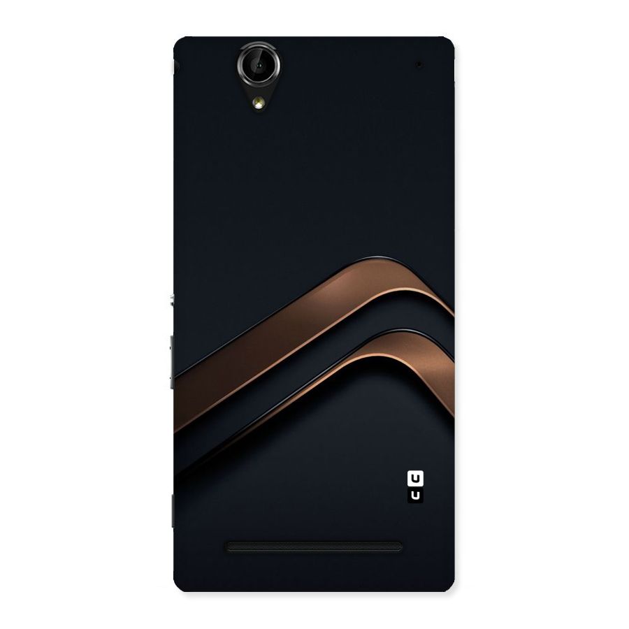 Dark Gold Stripes Back Case for Sony Xperia T2