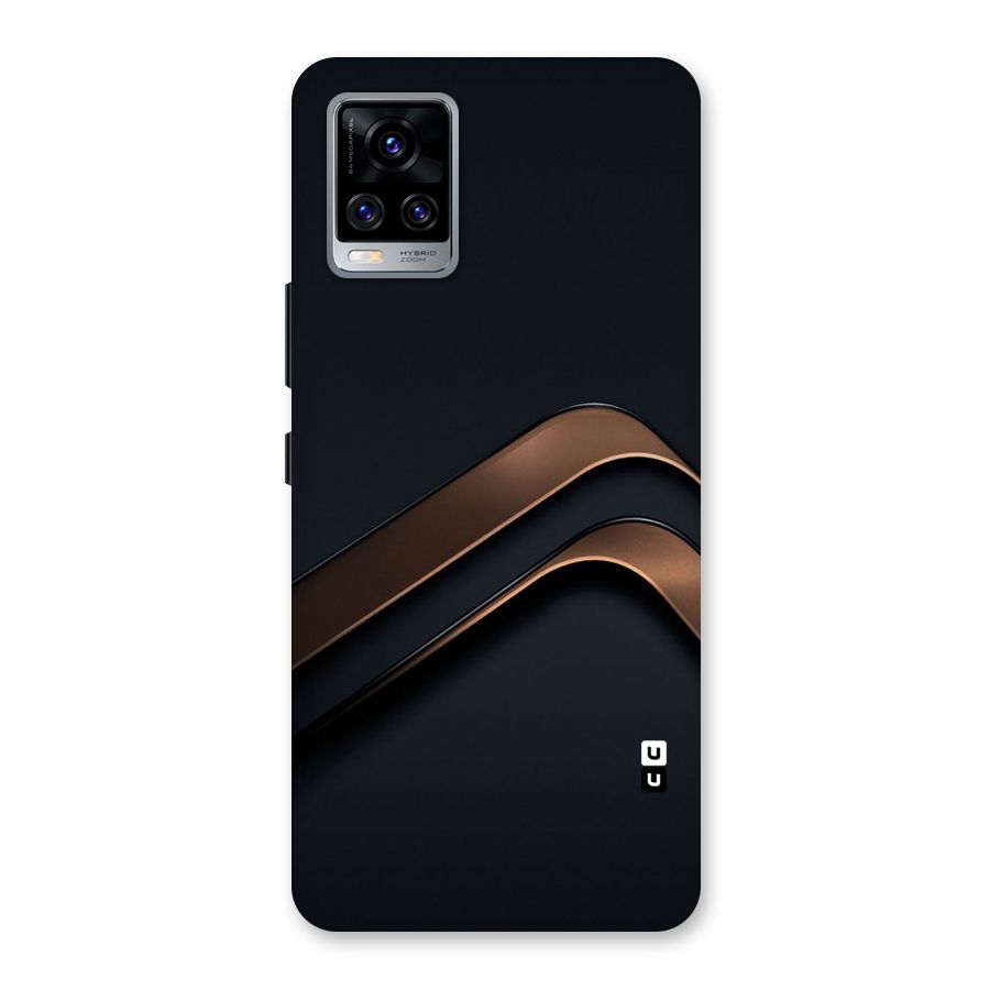 Dark Gold Stripes Back Case for Vivo V20 Pro