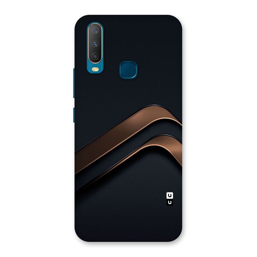 Dark Gold Stripes Back Case for Vivo Y15