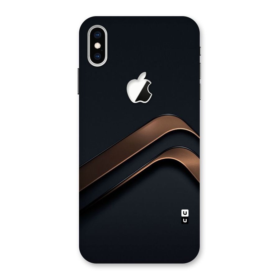 Dark Gold Stripes Back Case for iPhone XS Max Apple Cut