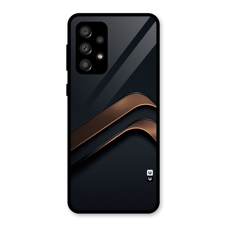 Dark Gold Stripes Glass Back Case for Galaxy A32