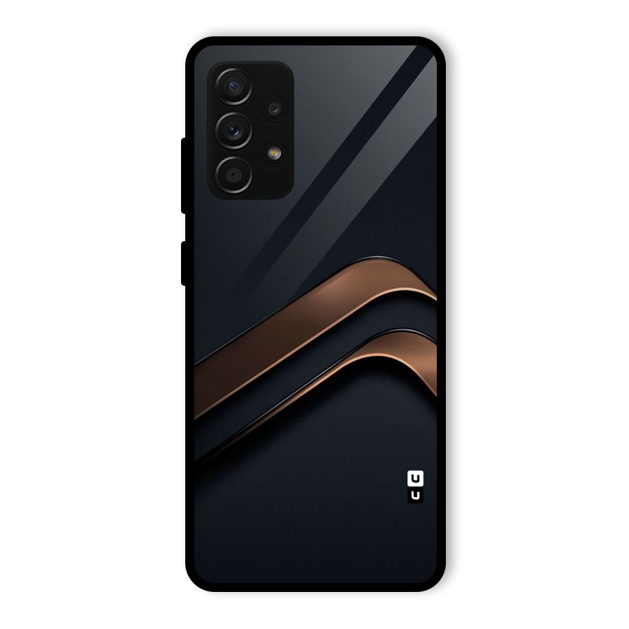 Dark Gold Stripes Glass Back Case for Galaxy A53 5G