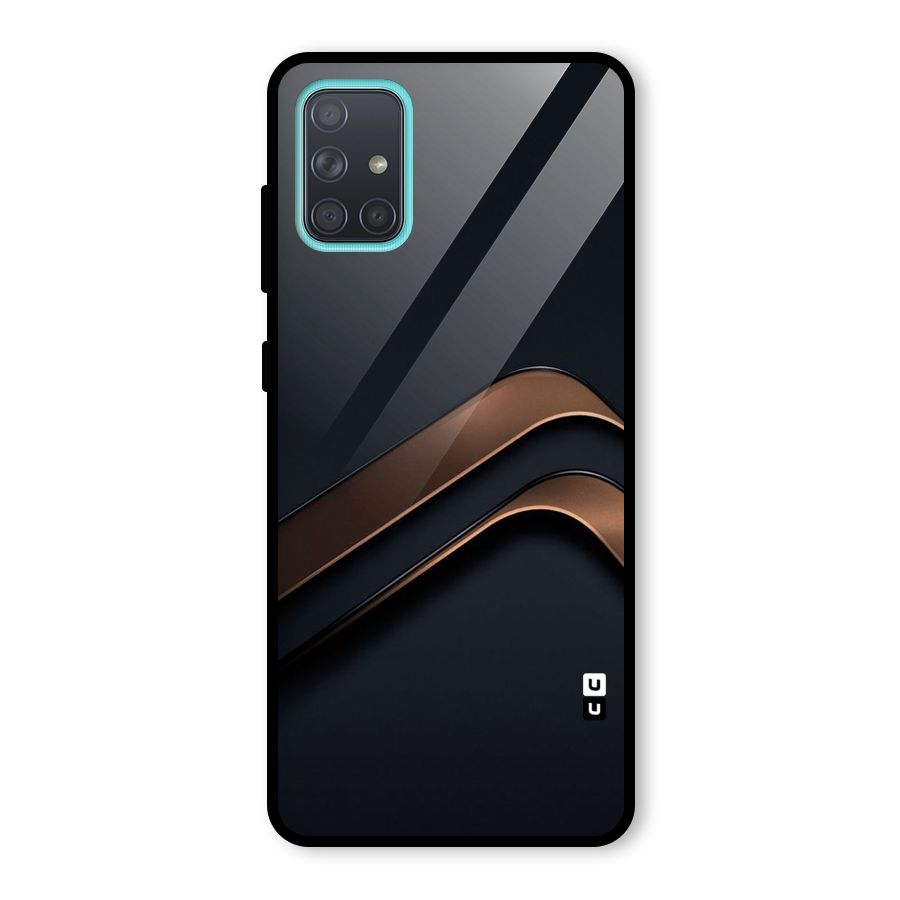 Dark Gold Stripes Glass Back Case for Galaxy A71