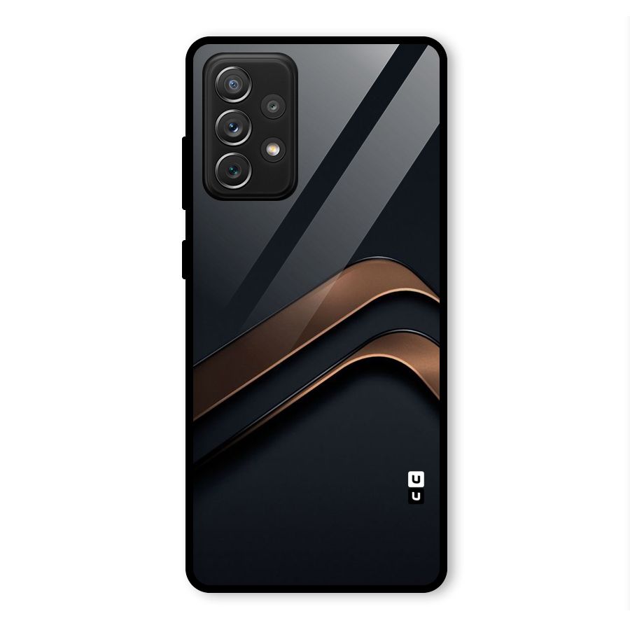 Dark Gold Stripes Glass Back Case for Galaxy A72