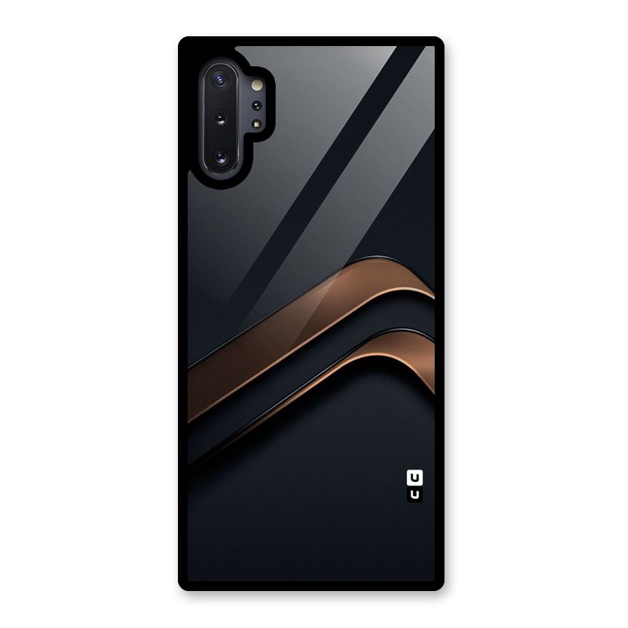 Dark Gold Stripes Glass Back Case for Galaxy Note 10 Plus