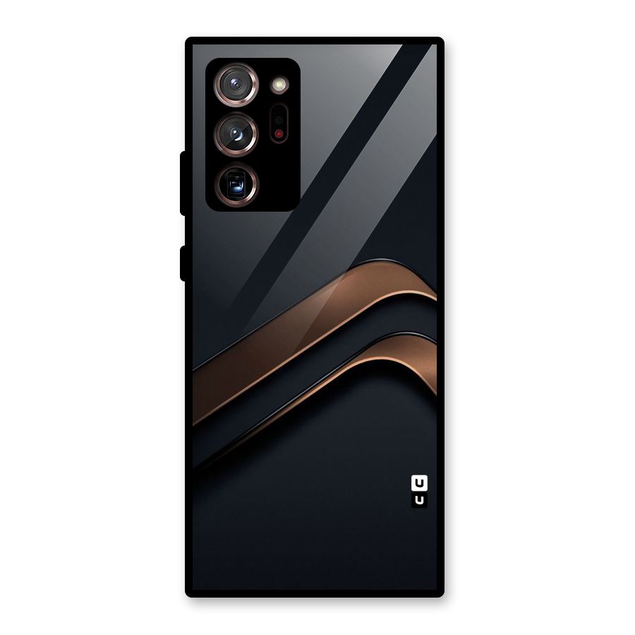 Dark Gold Stripes Glass Back Case for Galaxy Note 20 Ultra 5G