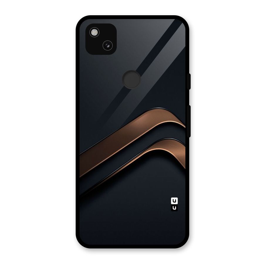 Dark Gold Stripes Glass Back Case for Google Pixel 4a