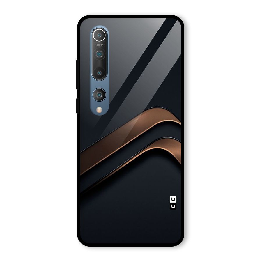 Dark Gold Stripes Glass Back Case for Mi 10