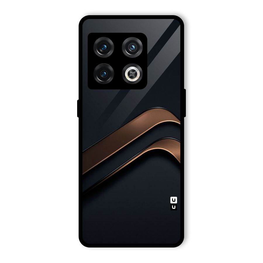 Dark Gold Stripes Glass Back Case for OnePlus 10 Pro 5G