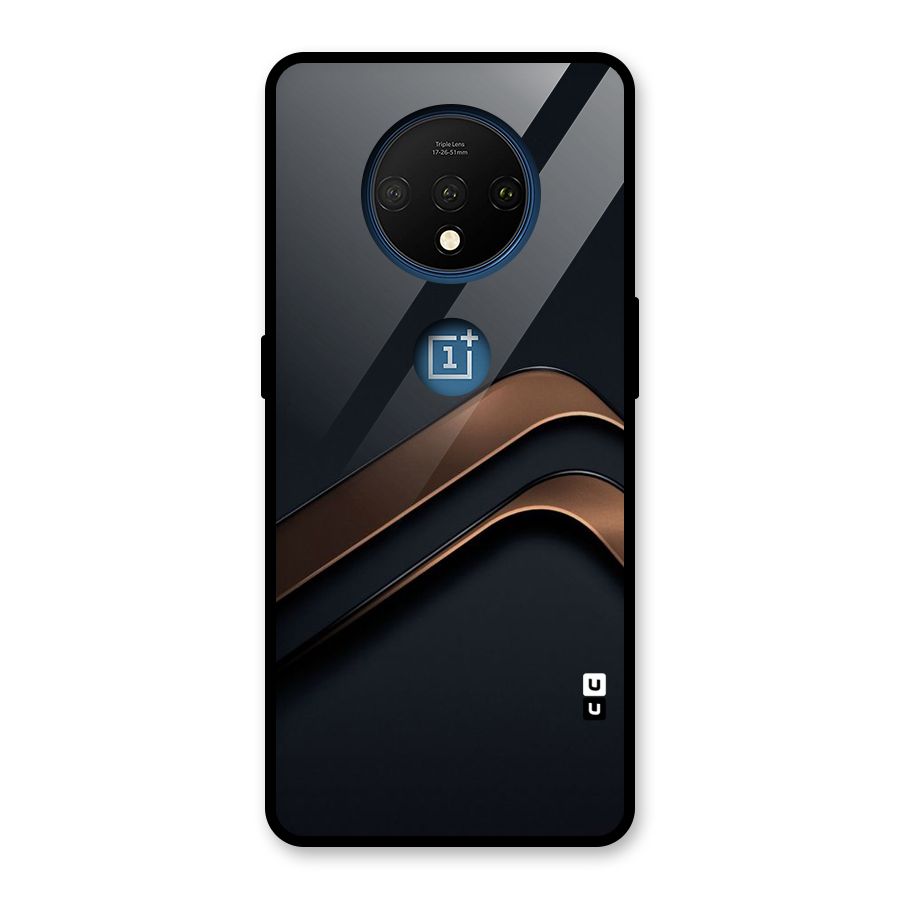 Dark Gold Stripes Glass Back Case for OnePlus 7T