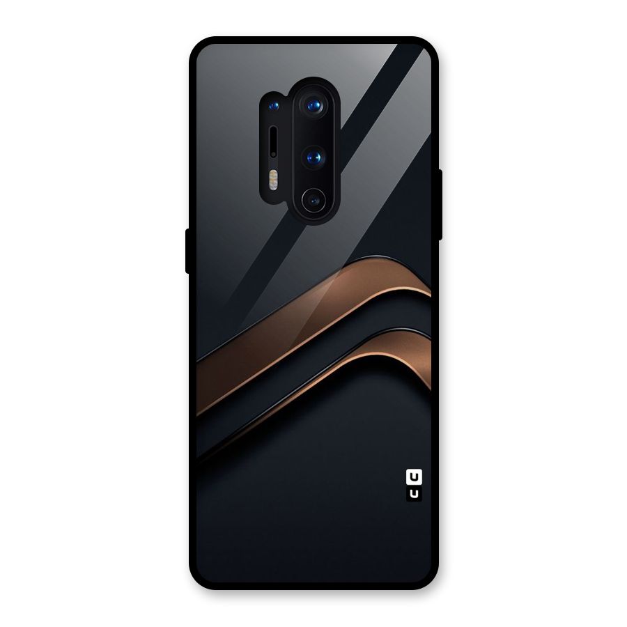Dark Gold Stripes Glass Back Case for OnePlus 8 Pro