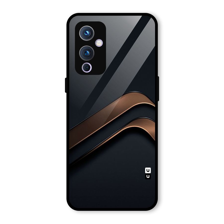 Dark Gold Stripes Glass Back Case for OnePlus 9