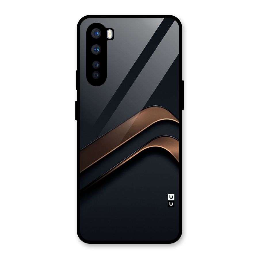 Dark Gold Stripes Glass Back Case for OnePlus Nord