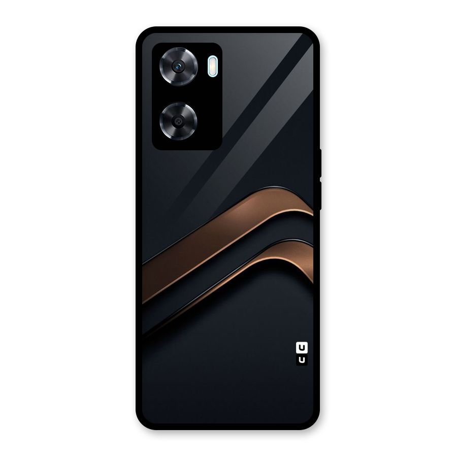 Dark Gold Stripes Glass Back Case for Oppo A77