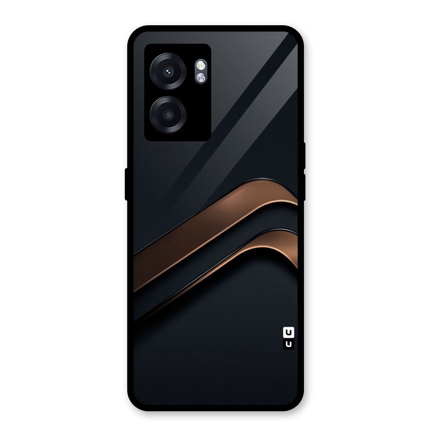 Dark Gold Stripes Glass Back Case for Oppo K10 (5G)