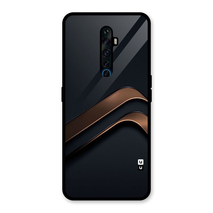 Dark Gold Stripes Glass Back Case for Oppo Reno2 Z