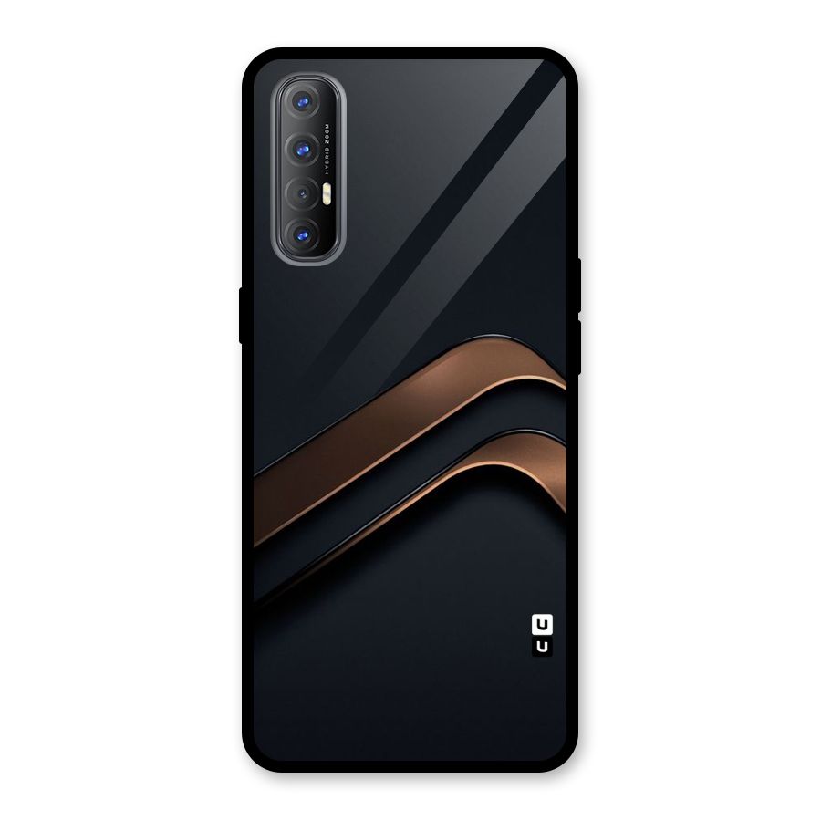 Dark Gold Stripes Glass Back Case for Oppo Reno3 Pro